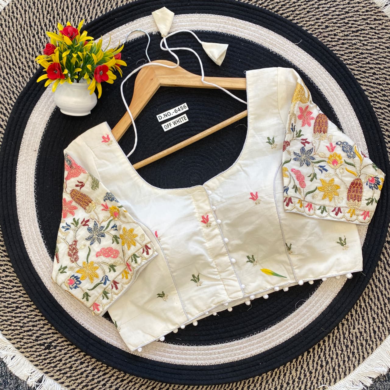 Khadi Blouse Off White Free Size