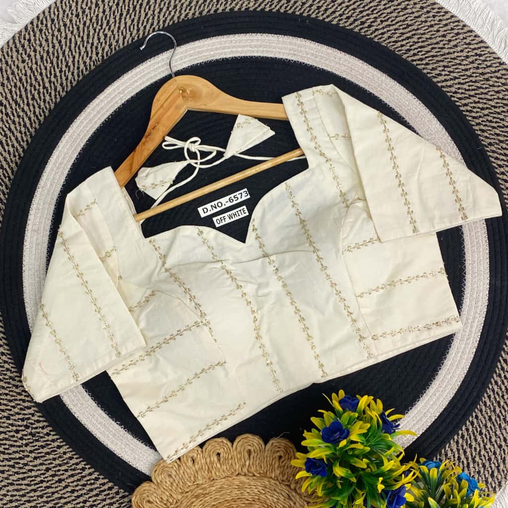 Khadi Blouse Off White Free Size