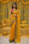 Tissue Cotton Saree Yellow