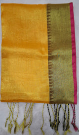 Tissue Cotton Saree Yellow