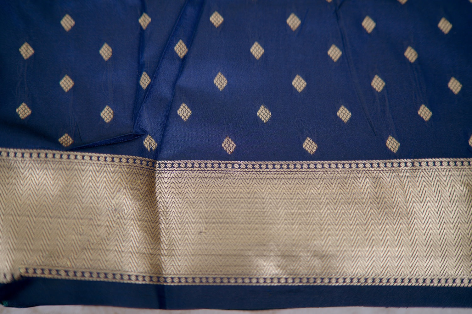 Soft Silk Saree Green Zigzag