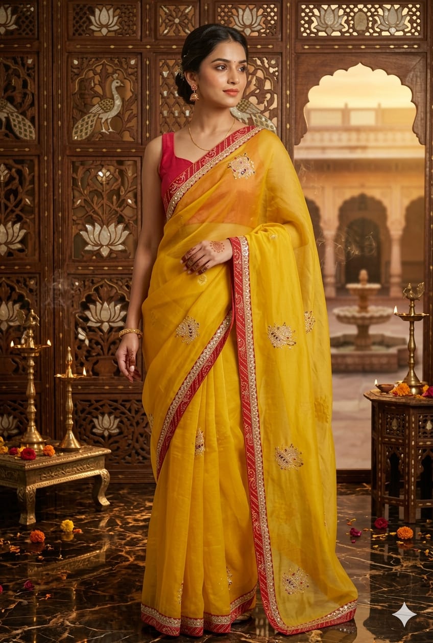 Fancy Saree Yellow