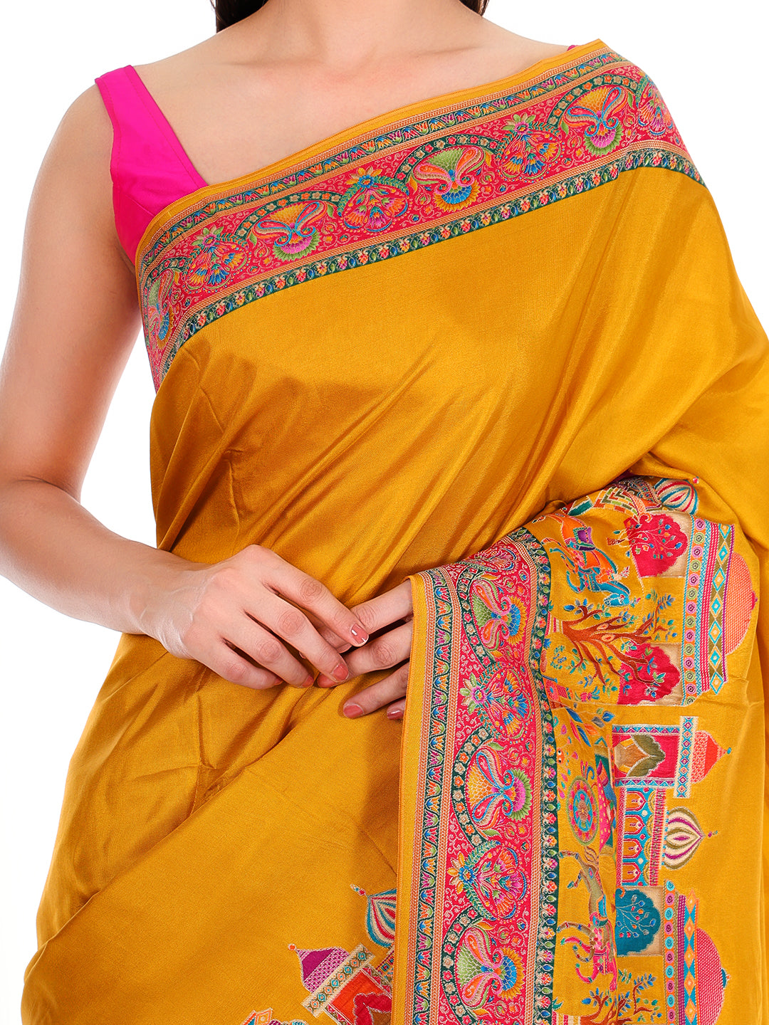 Pashmina Saree Yellow