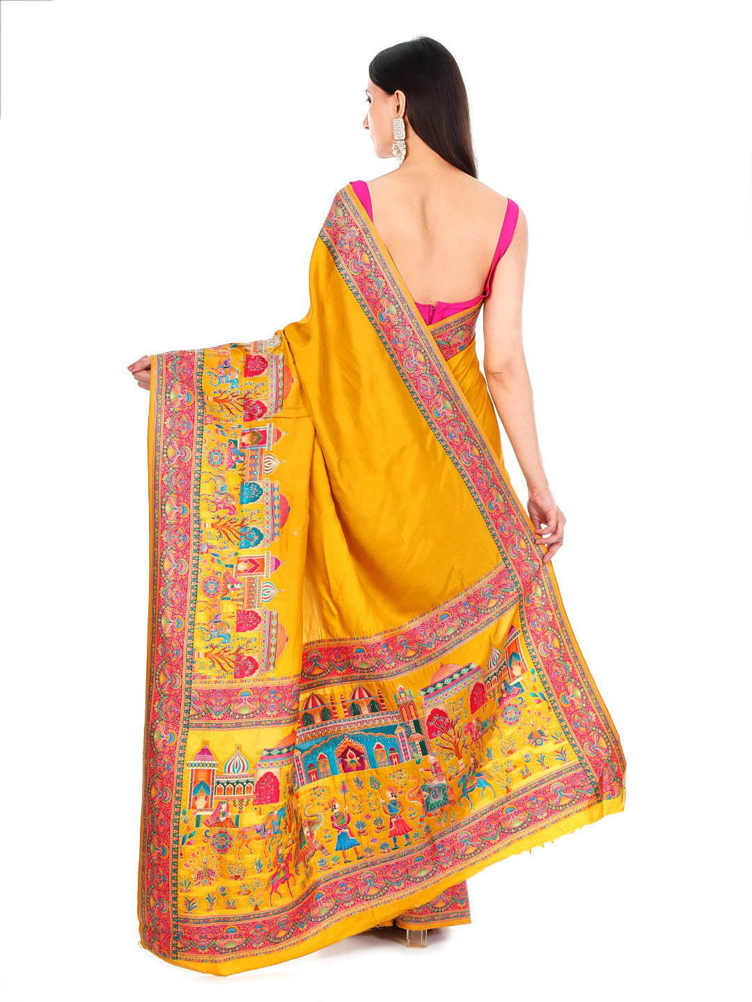 Pashmina Saree Yellow