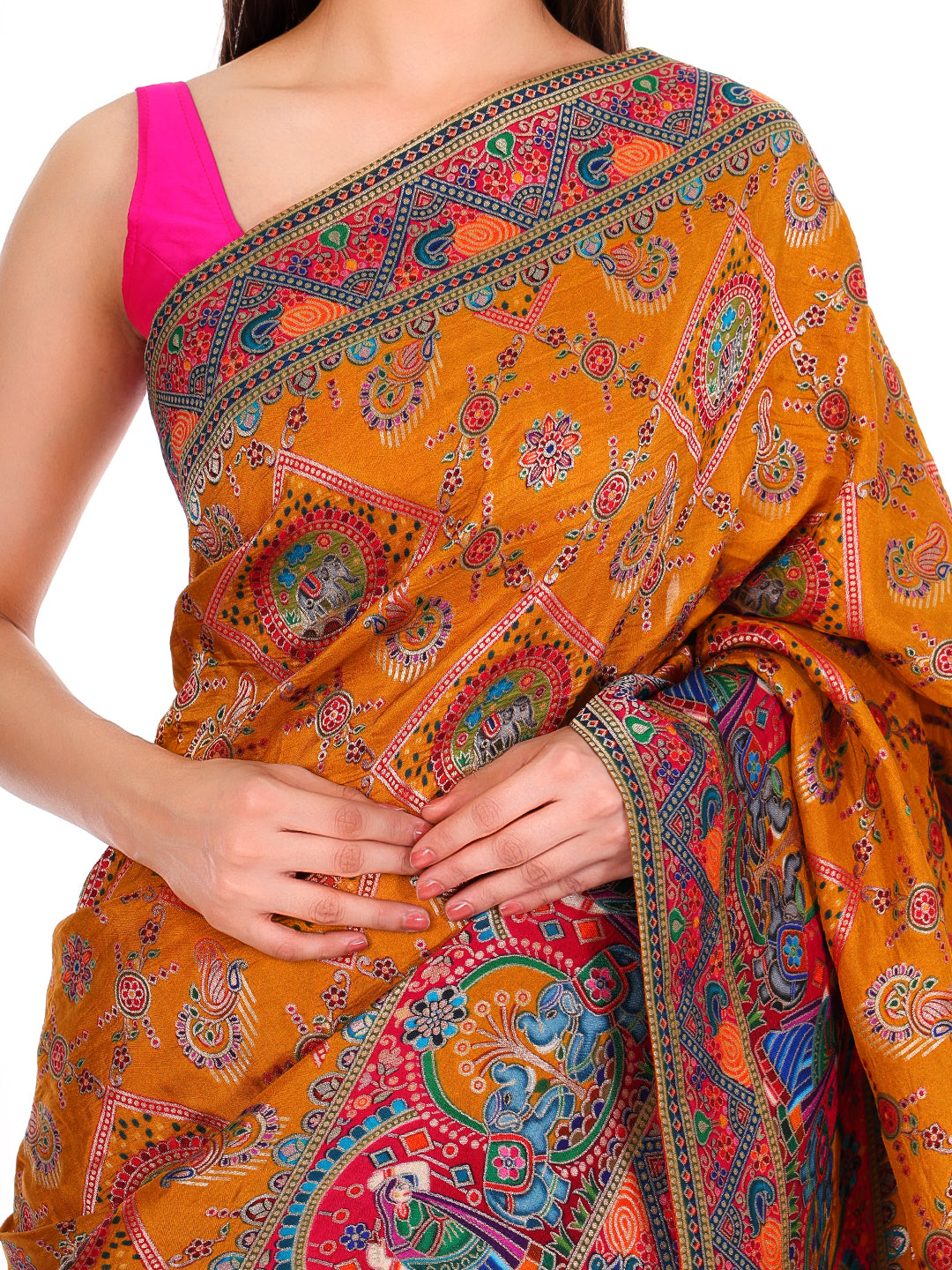 Pashmina Saree Mustard Yellow