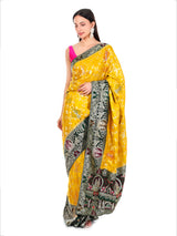 Saree Yellow with Green