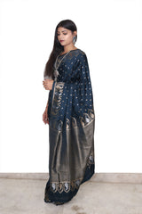 Soft Silk Saree German Navy Blue