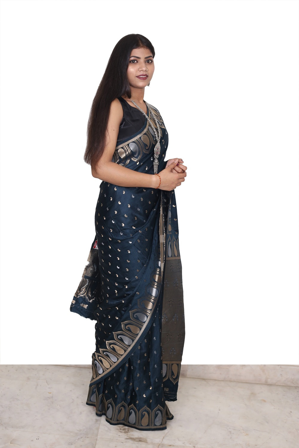Soft Silk Saree German Navy Blue