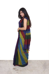 Khadi Cotton Saree Multicolour