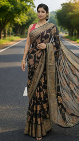 Braso Daimond Saree Black