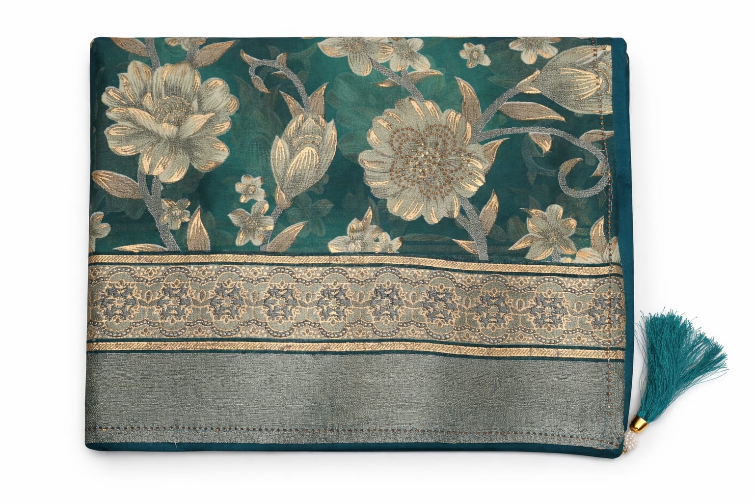 Braso Daimond Saree Green