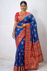 Soft Silk Saree Dark Blue