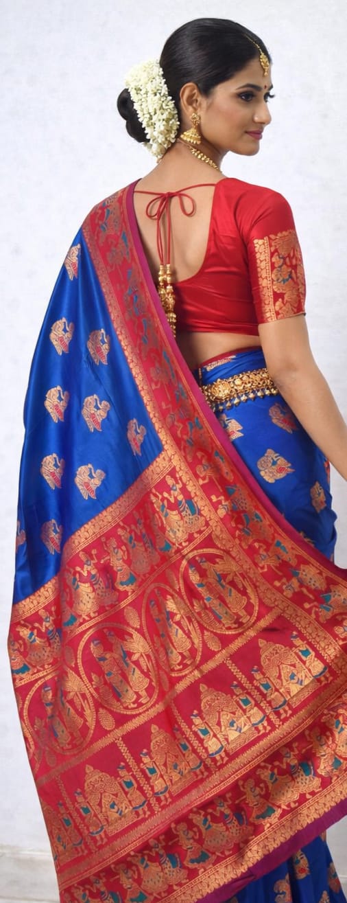Soft Silk Saree Dark Blue