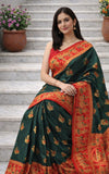 Soft Silk Saree Dark Green