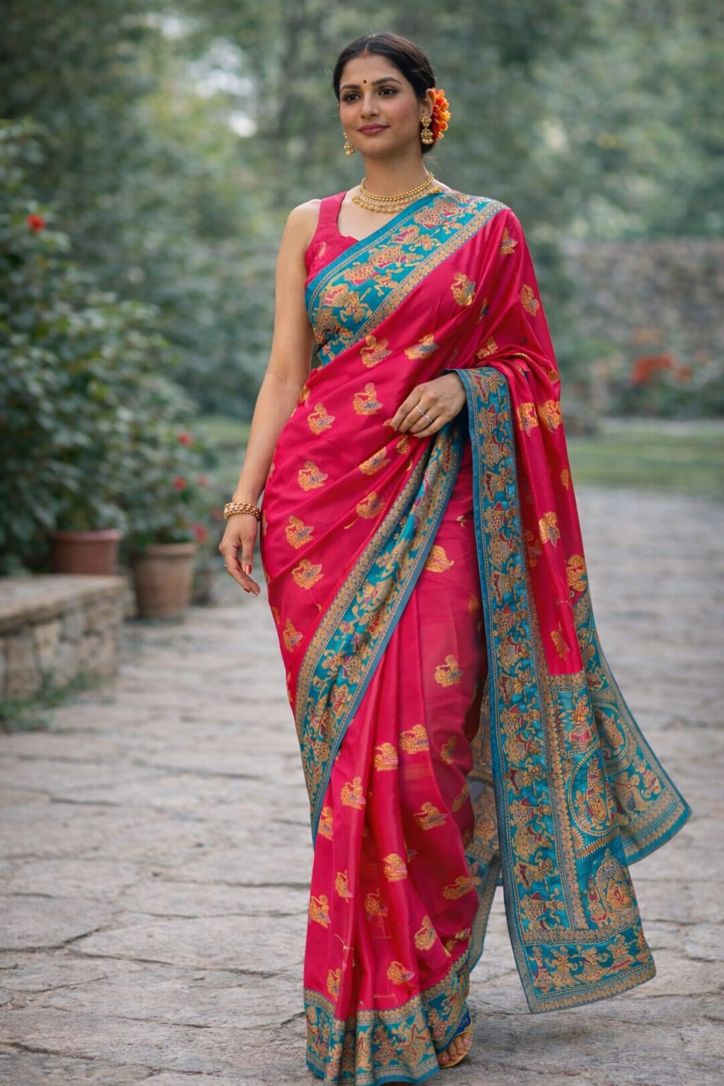 Soft Silk Saree Pink