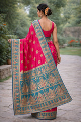 Soft Silk Saree Pink