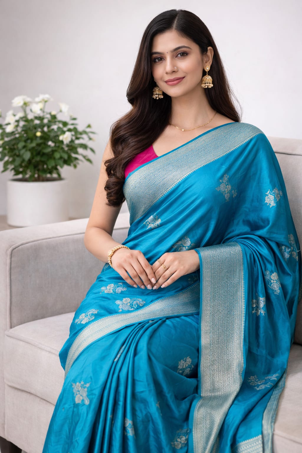 Soft Silk Saree Blue