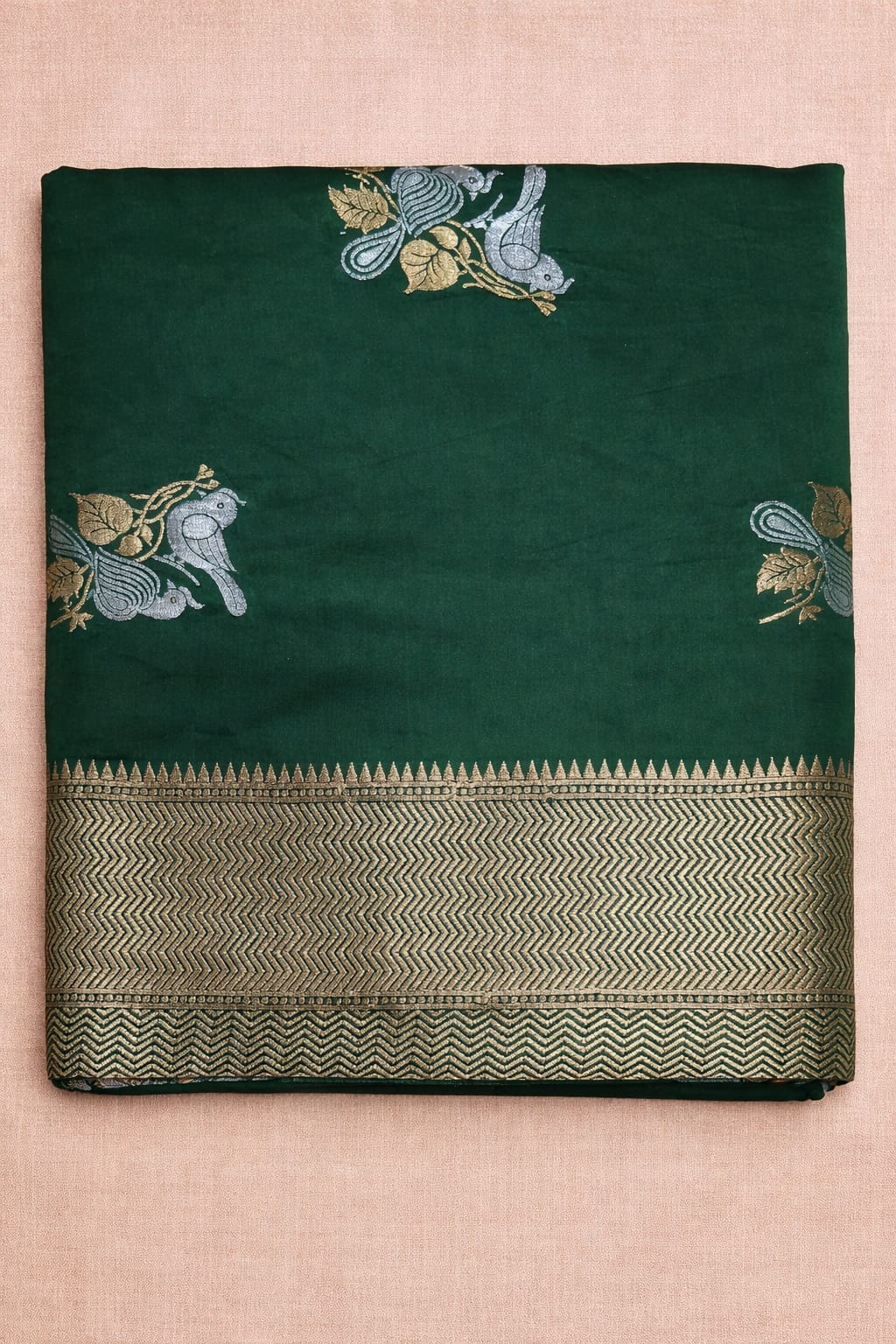 Soft Silk Saree Dark Green