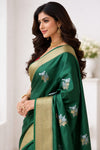 Soft Silk Saree Dark Green