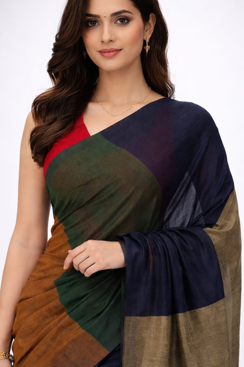 Khadi Cotton Saree Multicolour