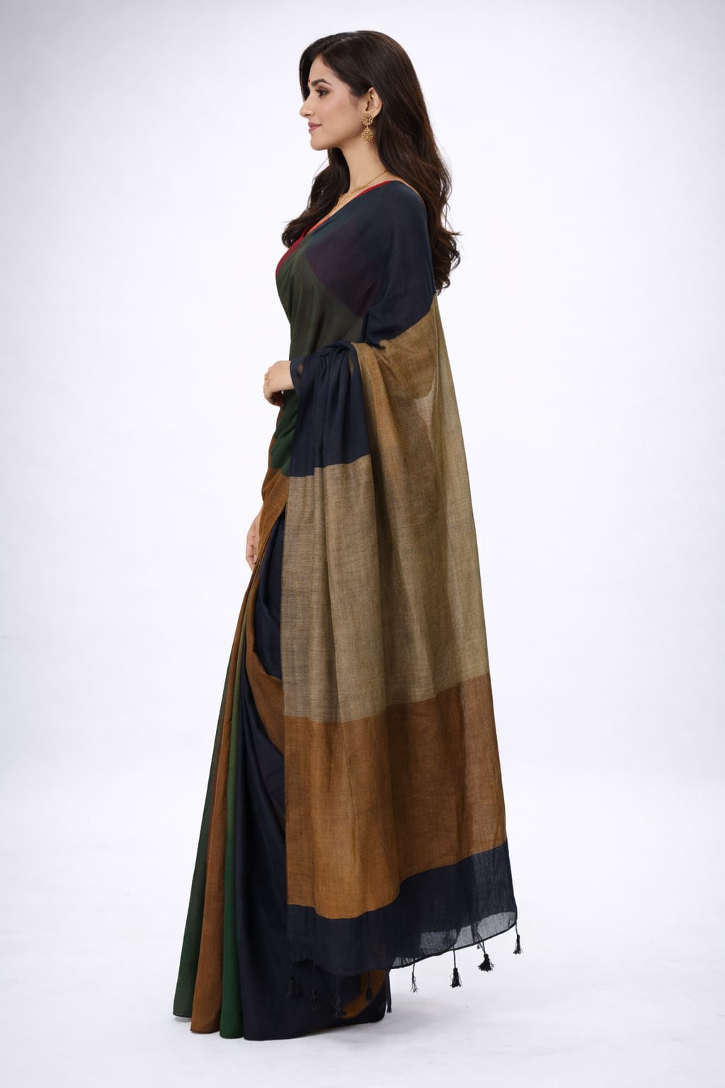 Khadi Cotton Saree Multicolour