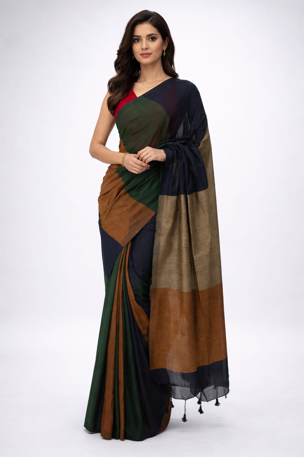 Khadi Cotton Saree Multicolour
