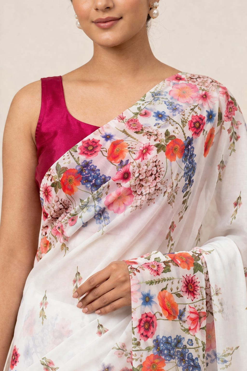 Sujal Saree White