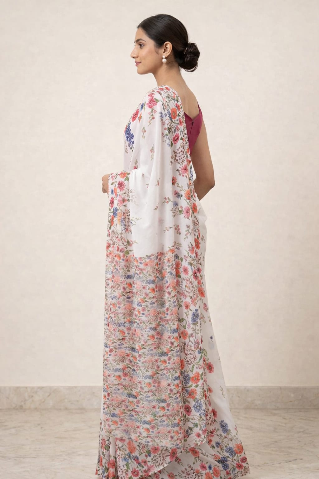 Sujal Saree White