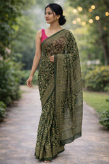 Digital Saree Mehndi Green