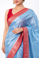 Handloom Saree Light Blue