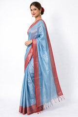 Handloom Saree Light Blue