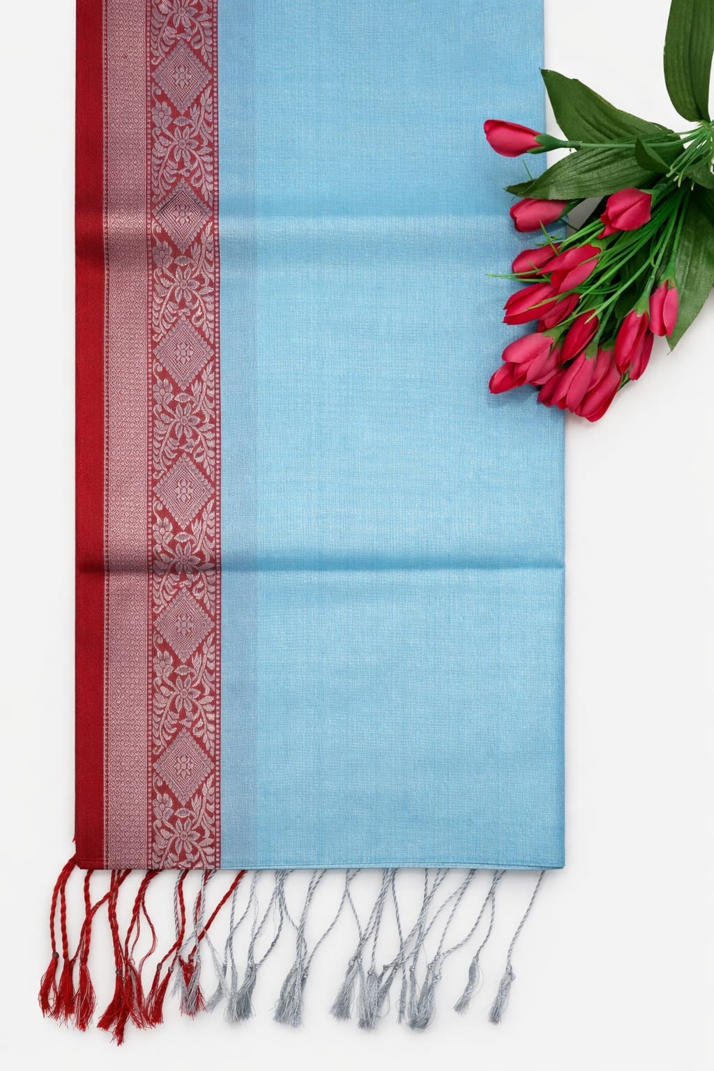 Handloom Saree Light Blue