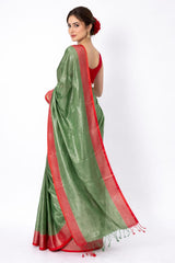 Handloom Saree Light Green