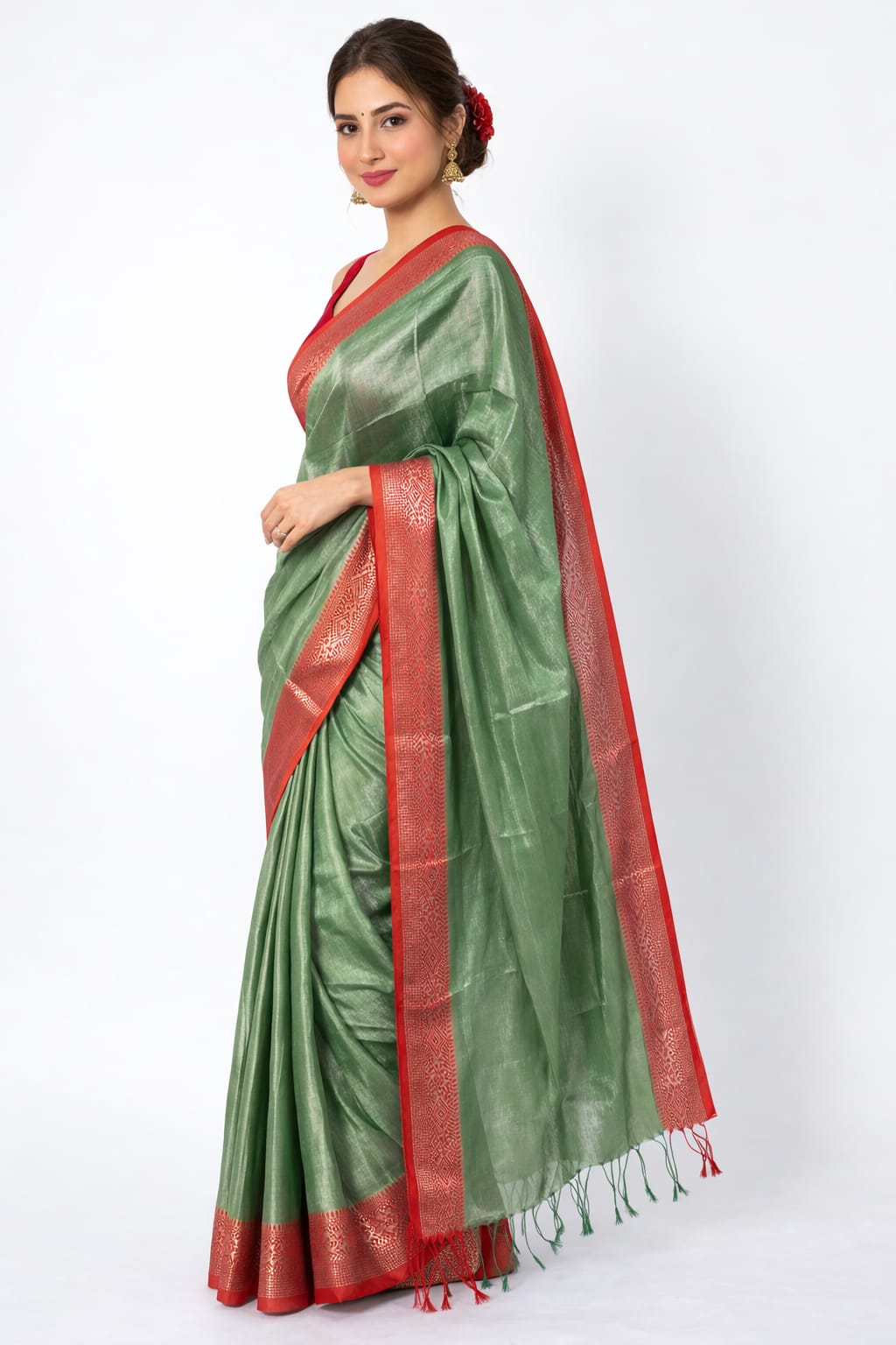Handloom Saree Light Green