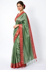 Handloom Saree Light Green