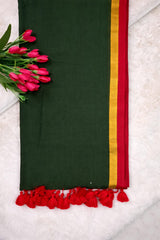 Mulmul Cotton Saree Green