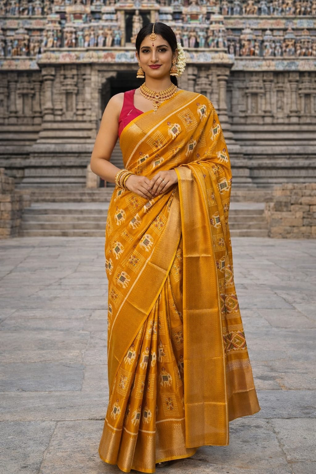 Handloom Saree Mustard