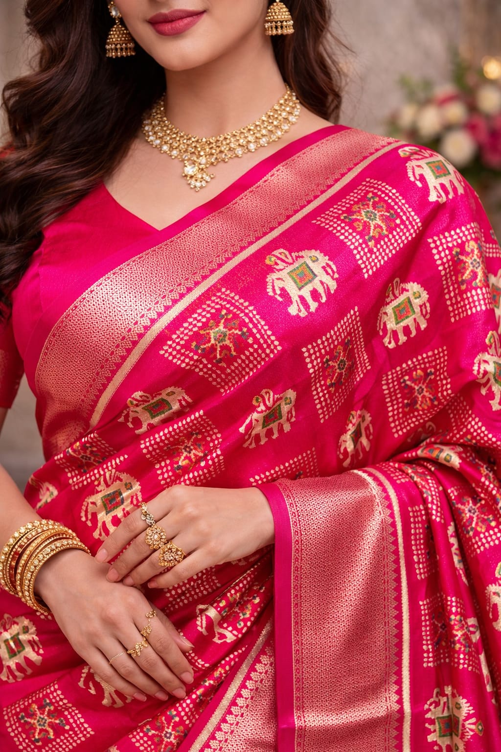 Handloom Saree Pink