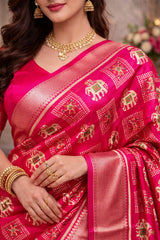 Handloom Saree Pink
