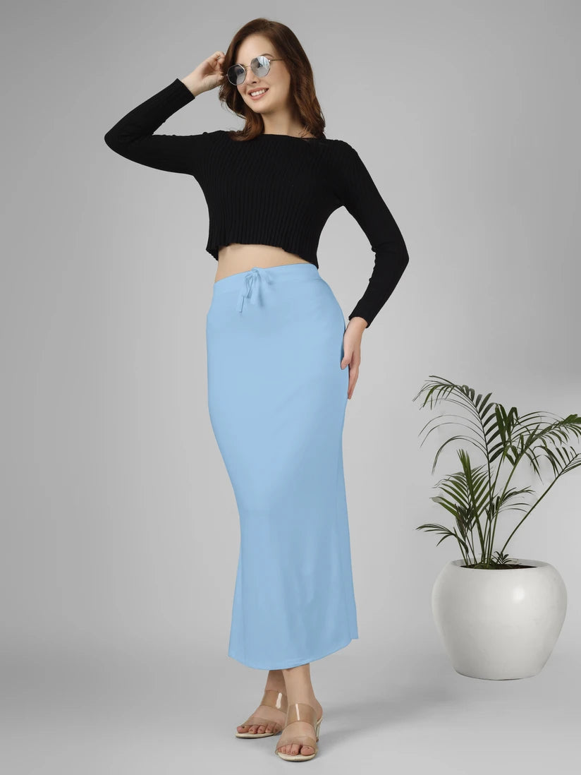 Saree Stretchable Shapewear Sky Blue