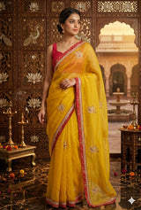 Fancy Saree Yellow