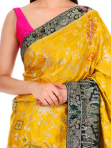 Saree Yellow with Green