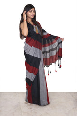 Khadi Cotton Saree Multicolour