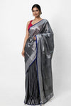 Tissue Cotton Saree Grey