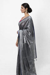 Tissue Cotton Saree Grey
