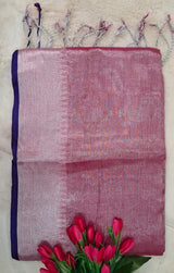 Tissue Cotton Saree Pink