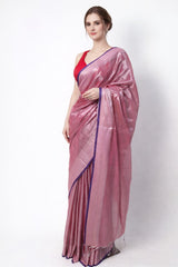 Tissue Cotton Saree Pink