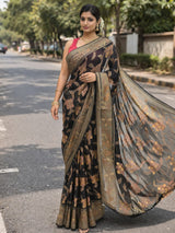 Braso Daimond Saree Black