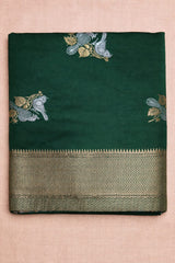 Soft Silk Saree Dark Green