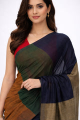 Khadi Cotton Saree Multicolour